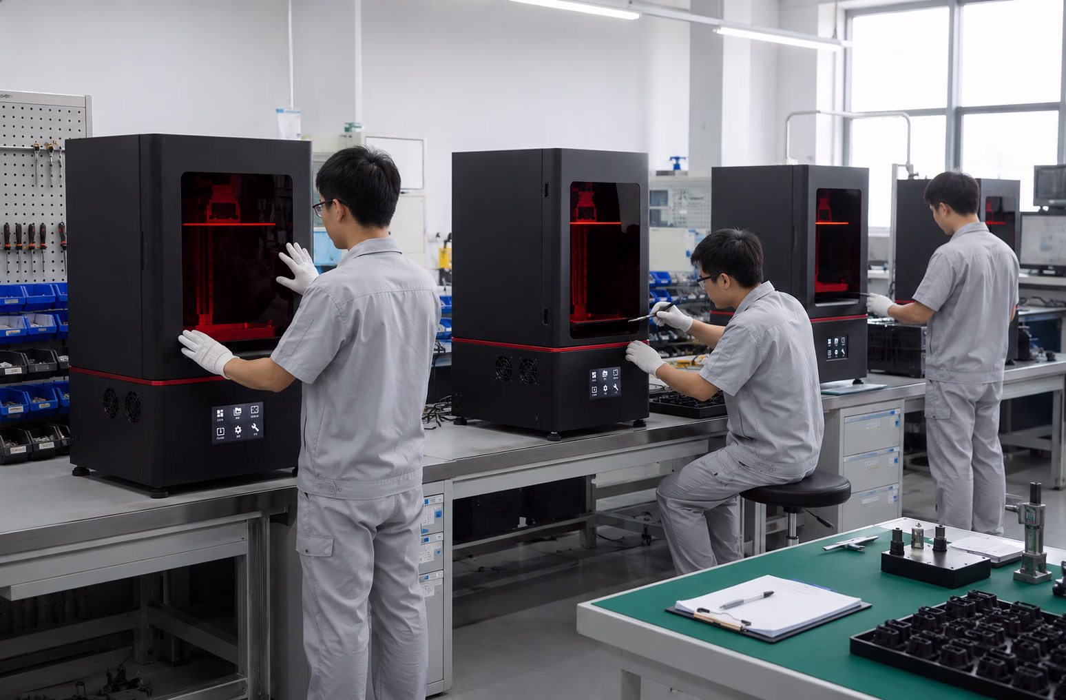 YIDIMU 3D printer development, assembly, calibration and sample-testing environment