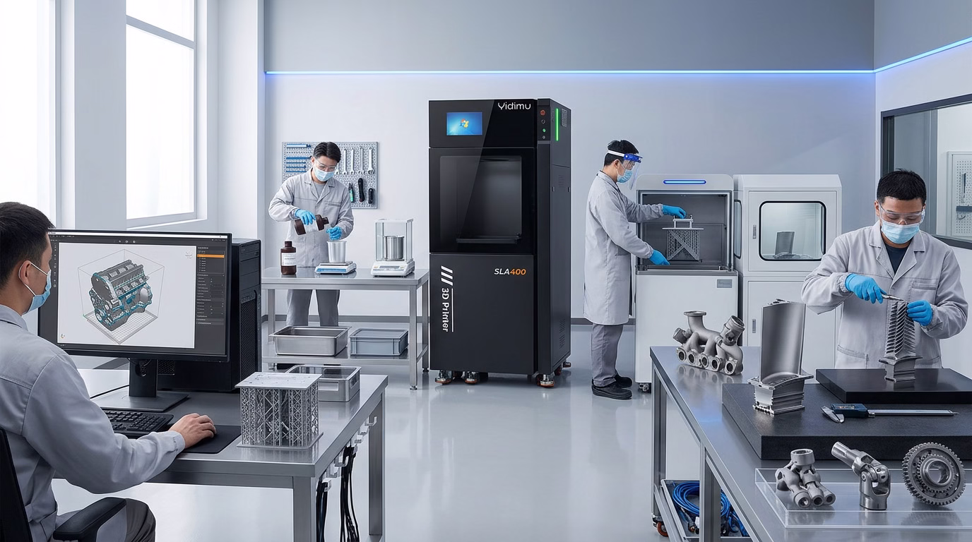 YIDIMU resin 3D printers, materials, post-processing and sample-validation workflow